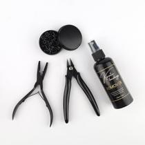 Kit de Extensão de Cabelo com Alicate Cortador e Cola em Pérolas 20g