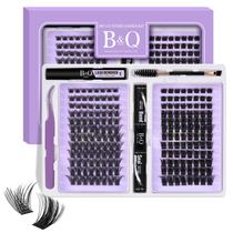 Kit de extensão de cílios B&Q Lash 192 unidades B02+B07 8-18 mm com cola Kit de extensão de cílios B&Q Lash 192 unidades B02+B07 8-18 mm com cola