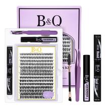 Kit de extensão de cílios B&Q Lash Clusters 280 unidades com cola e removedor Kit de extensão de cílios B&Q Lash Clusters 280 unidades com cola e removedor