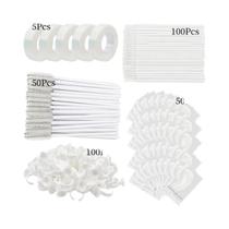 Kit de Extensão de Cílios com 305 Peças - Micro Escova, Fita, Suporte de Cola, Anel e Patches