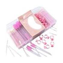 Kit De Extensão De Cílios Com Caixa, Cílios, Micro Pincel, Fita, Cola, Anel, Almofada Para Olhos,