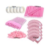 Kit De Extensão De Cílios Com Cílios, Micro Pincel, Fita, Cola, Anel, Patches Para Olhos,