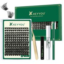 Kit de extensão de cílios DIY KEYOU 144 unidades Kit Lash Clusters Y03
