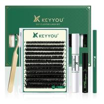 Kit de extensão de cílios DIY KEYYOU Y10 com 144 unidades 8-18MIX Lash Clusters Kit de extensão de cílios DIY KEYYOU Y10 com 144 unidades 8-18MIX Lash Clusters