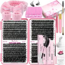 Kit de extensão de cílios DNSGOOR DIY 720 unidades de 10-18 mm D Curl Lashes