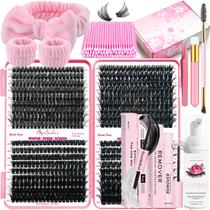 Kit de extensão de cílios DNSGOOR DIY Fluffy Lash 630 unidades D Curl