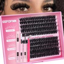 Kit de extensão de cílios Eefofnn DIY Fuzzy Mink Cluster Lashes 10-18 mm