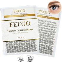 Kit de extensão de cílios FEEGO Natural 168 unidades de cílios finos DIY