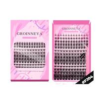 Kit De Extensão De Cílios Individuais De Visón Sintético Com Cola E Selante De Maquiagem Da