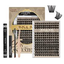 Kit de extensão de cílios JMS&JMS Lash Clusters com colagem e removedor de cílios