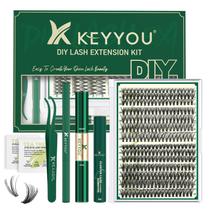Kit de extensão de cílios KEYYOU 300 unidades individuais 30D40DD 0,07D Curl