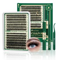 Kit de extensão de cílios KEYYOU DIY Lash 280 unidades 60D+80D D Curl Kit de extensão de cílios KEYYOU DIY Lash 280 unidades 60D+80D D Curl