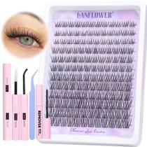 Kit de extensão de cílios Lanflower Natural Lash Clusters Wispy