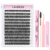 Kit de extensão de cílios LAUBESS Lash Clusters com adesivo e removedor Kit de extensão de cílios LAUBESS Lash Clusters com adesivo e removedor