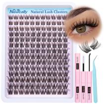 Kit de extensão de cílios Newcally Lash Clusters Wispy Natural