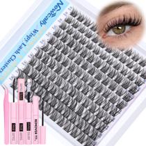 Kit de extensão de cílios Newcally Wispy Lash Clusters C Curl