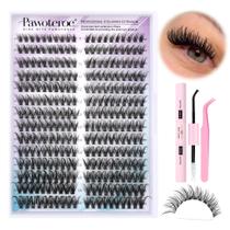 Kit de extensão de cílios Pawotence Cat Eye Lash DIY 9-16mm 40D Kit de extensão de cílios Pawotence Cat Eye Lash DIY 9-16mm 40D