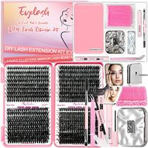 Kit de extensão de cílios Qiveaory DIY com 720 grupos de cílios Kit de extensão de cílios Qiveaory DIY com 720 grupos de cílios