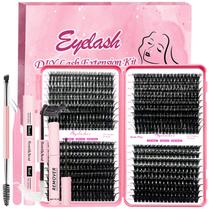 Kit de extensão de cílios Qiveaory DIY Lash 684 unidades individuais