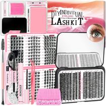 Kit de extensão de cílios QUKLOGEN DIY Wispy Lash 570 unidades D Curl