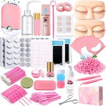 Kit de extensão de cílios QUKLOGEN para iniciantes com cabeça de manequim