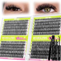 Kit de extensão de cílios WiWiLink Lash Clusters 468 unidades D Curl