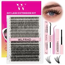 Kit de extensão de cílios WLFRHD Lash Clusters D Curl 320 unidades
