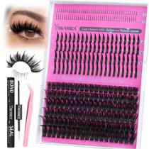 Kit de extensão de cílios Yawamica Wispy Lash Clusters 12-18 mm