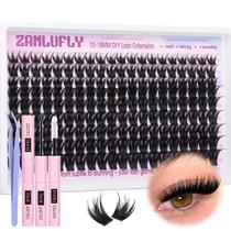 Kit de extensão de cílios zanlufly Lash Clusters D-Curly 10-18mm