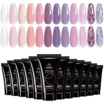 Kit de extensão de unhas Beetles Poly Nail Gel com 12 cores