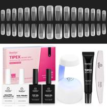 Kit de extensão de unhas besouros Tipex Instant Apex com lâmpada UV