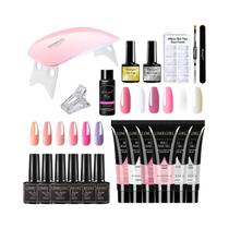 Kit de Extensão de Unhas em Gel UV/LED - Manicure Profissional com Base e Esmalte Kit de Extensão de Unhas em Gel UV/LED - Manicure Profissional com Base e Esmalte