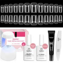 Kit de extensão de unhas Kit de unhas de gel para besouros com lâmpada e pontas