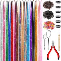 Kit de Extensões de Cabelo AMGPT - 48 Polegadas, 16 Cores, 4800 Fios Kit de Extensões de Cabelo AMGPT - 48 Polegadas, 16 Cores, 4800 Fios