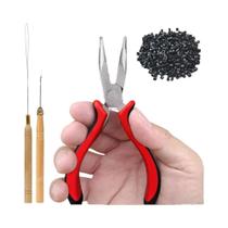 Kit De Extensões De Cabelo Com Anéis De Silicone, Inclui Agulha E Alicate, 100 Peças Para Extensões