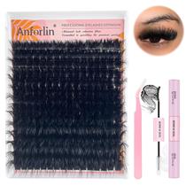 Kit de extensões de cílios Anforlin Fluffy Lash Clusters 224 unidades
