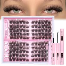 Kit de extensões de cílios Eefofnn Lash Clusters Wispy 120 unidades