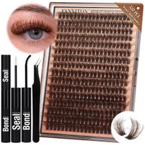 Kit de extensões de cílios FANXITON Brown Lash Clusters 320 unidades