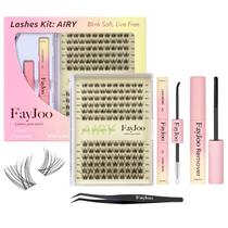 Kit de extensões de cílios FayJoo AIRY 11 Natural Wispy Soft