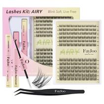 Kit de extensões de cílios FayJoo AIRY 12 C Curl 8-16mm