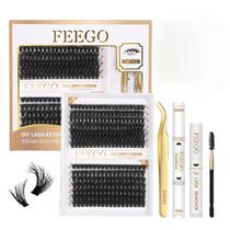 Kit de extensões de cílios FEEGO Fluffy com cílios agrupados 6080D Kit de extensões de cílios FEEGO Fluffy com cílios agrupados 6080D