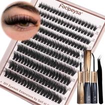 Kit de extensões de cílios Focipeysa Volume Lash Clusters D Curl