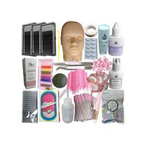 Kit de extensões de cílios para iniciantes com cabeça de manequim