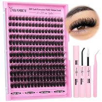 Kit de extensões de cílios Yawamica Fluffy Lash Clusters 10-16mm