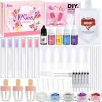 Kit de fabricação de brilho labial DIY JCOOS para mulheres e adolescentes com 58 unidades