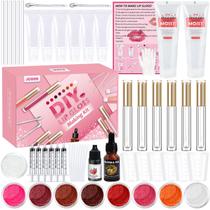 Kit de fabricação de brilho labial JCOOS Diy Lip Gloss com óleo e tubos de jojoba