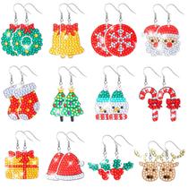 Kit de fabricação de brincos Christmas Diamond Art Remuuly 12 pares Kit de fabricação de brincos Christmas Diamond Art Remuuly 12 pares