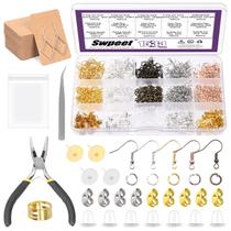 Kit de fabricação de brincos Sweet 1533 unidades com ferramentas e ganchos Kit de fabricação de brincos Sweet 1533 unidades com ferramentas e ganchos