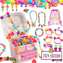 Kit de fabricação de joias Orian Pop Beads para meninas de mais de 3 anos com mais de 550 anos