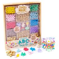 Kit de fabricação de joias Story Magic Wooden ABC Bead Kids 4-7 anos Kit de fabricação de joias Story Magic Wooden ABC Bead Kids 4-7 anos